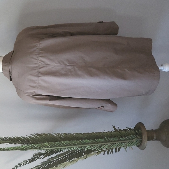 Out Brook Vintage brown trench coat with removable plaid flannel lining - Picture 2 of 12